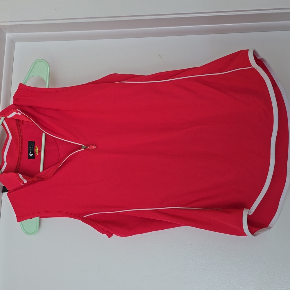 Gymshark Play Dry Red Sleeveless Polo Tank Top